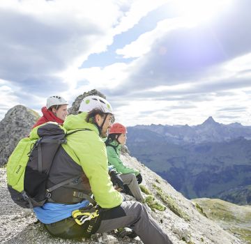 Pause beim Klettern auf dem Allgäuer Gipfel