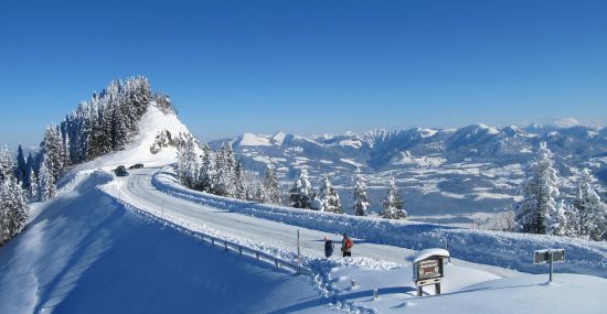 Die Rossfeld Panoramastraße im Winter