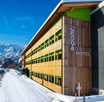 Explorer Hotel Hinterstoder mit Blick auf die Berge