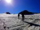7. Tag - Auch beim Abstieg vom Similaun gehen wir wieder angeseilt über den Gletscher