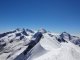 Wallis-Südseite 2. Tag - Vom Breithorn haben wir einen wunderbaren Blick auf die Gipfel unserer Hochtourenwoche