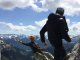 Abseilübung an der Nesselwängler Scharte mit Blick in die Lechtaler Alpen